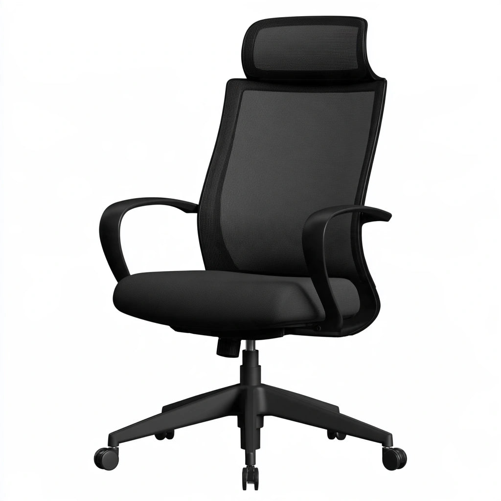 Ergonomiczny fotel biurowy, o nowoczesnej formie, kolor: czarny