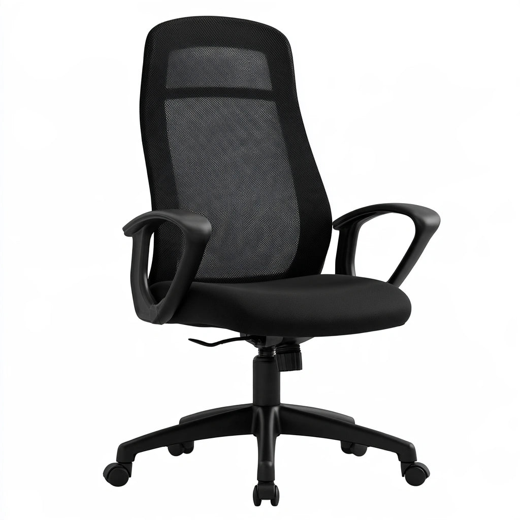 Ergonomiczny fotel biurowy, o nowoczesnej formie, kolor: czarny