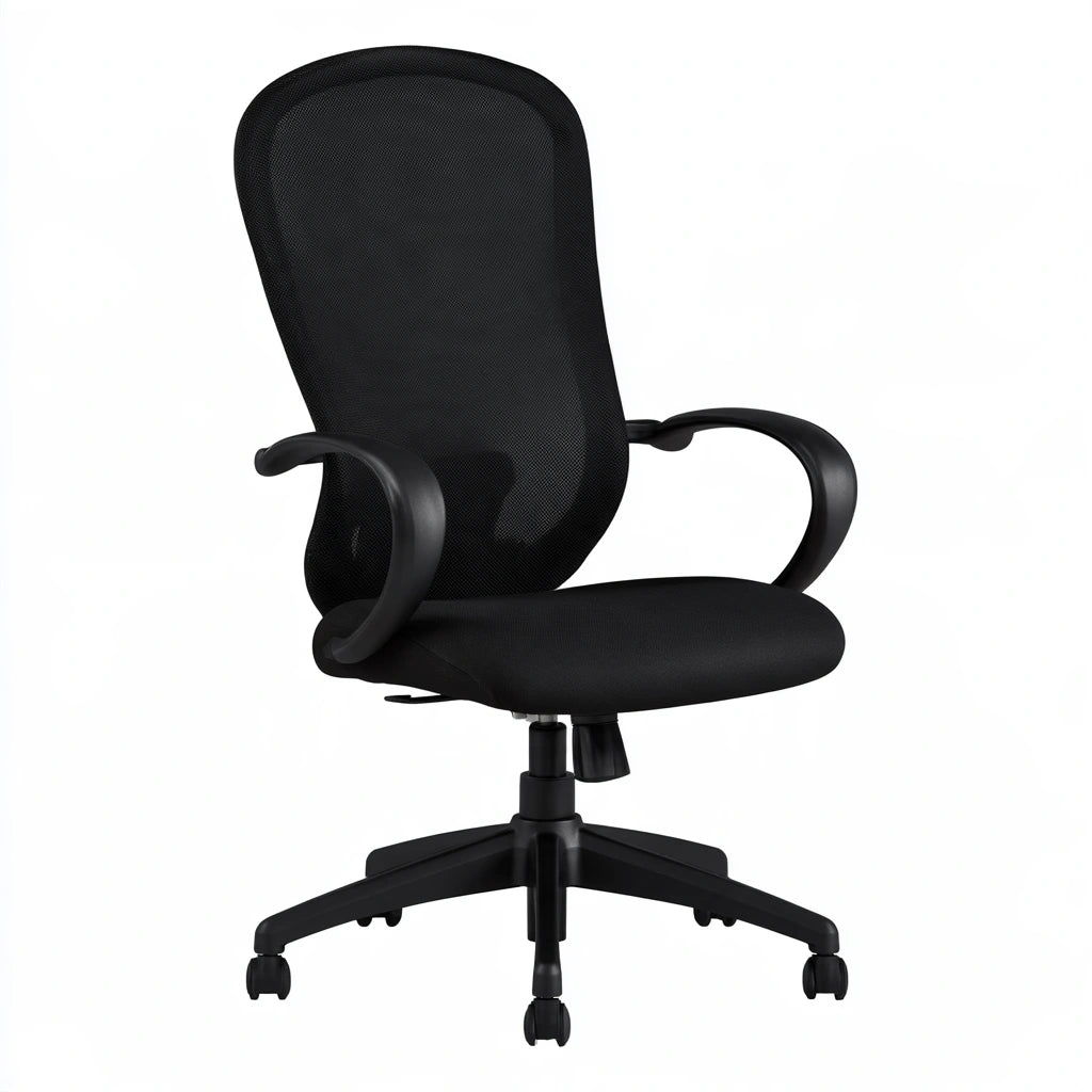 Ergonomiczny fotel biurowy, o nowoczesnej formie, kolor: czarny